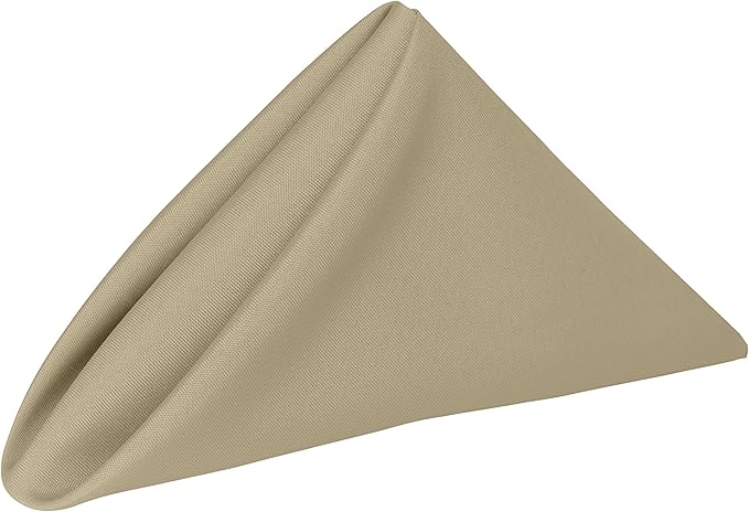 20x20-Inch Square Polyester Cloth Napkins, Camel Set of 12 | Bulk Case of 1 Dozen, Dinner Napkins, Serged Edges, Machine Washable, Wrinkle-Resistant, Flame-Resistant, Stain-Resistant by UltimateTextile