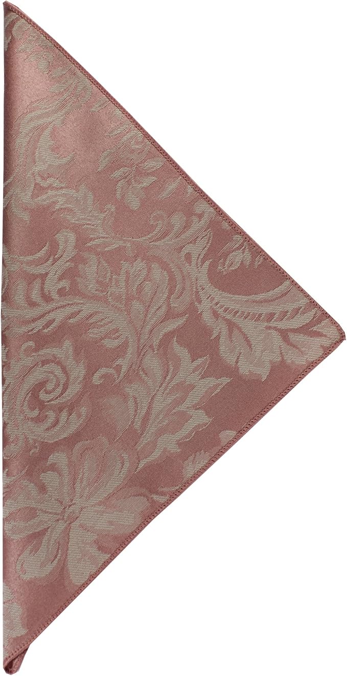 17x17-Inch Damask Cloth Napkins, English Rose, Set of 36 | Bulk Case of 3 Dozen, Miranda Jacquard, Square, 50% Cotton / 50% Polyester Fabric, Woven Damask Pattern, Soft Hand, Pink by UltimateTextile
