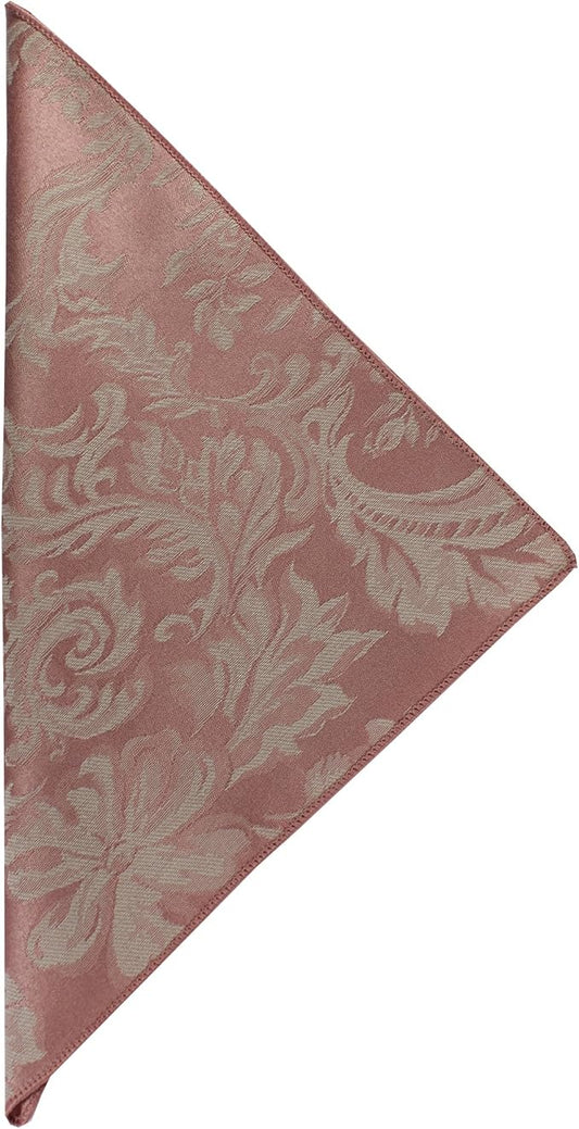 17x17-Inch Damask Cloth Napkins, English Rose, Set of 120 | Bulk Case of 10 Dozen, Miranda Jacquard, Square, 50% Cotton / 50% Polyester Fabric, Woven Damask Pattern, Soft Hand, Pink by UltimateTextile