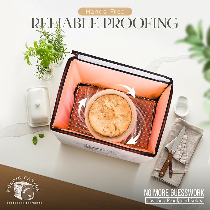 Bread Proofing Box, Beige | Sourdough Proofer, Temperature Control 68–120°F, 24-Hour Timer, Foldable Countertop, Dough Fermentation - Image 2