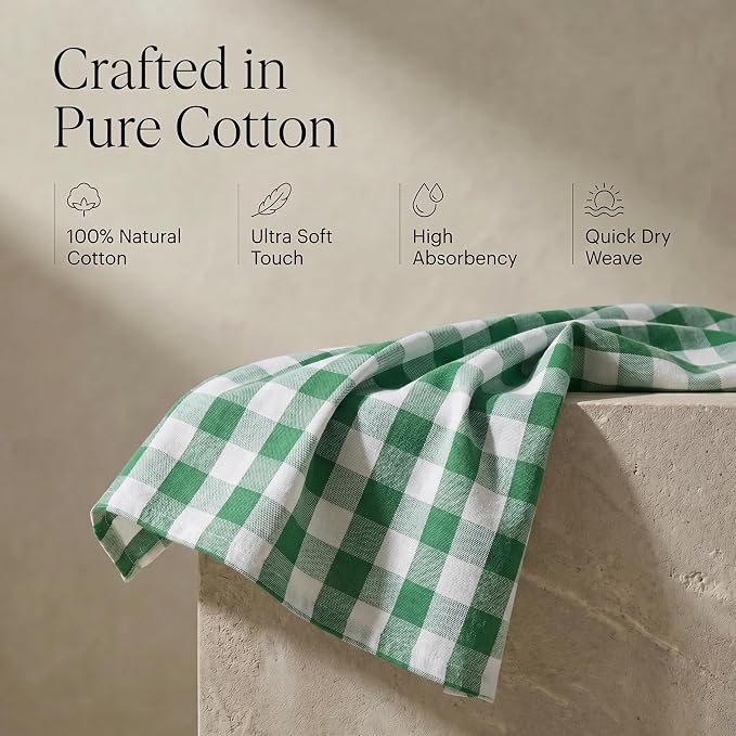 Urban Villa Kitchen Towels Cotton Dish Towels 20”x30” (Set of 6) Hunter Wht - Image 4