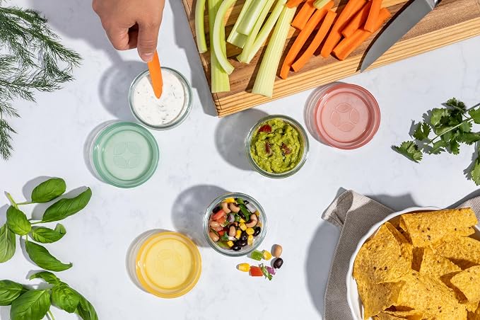 Ello Color Lock Glass Meal Prep Sets Leak-Proof Glass Food Storage Containers with Airtight BPA-Free Plastic Lids, Dishwasher, Microwave, and Freezer Safe - Image 2