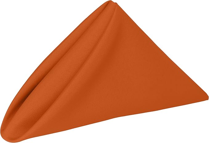 20x20-Inch Polyester Cloth Napkins, Orange, Set of 12 by UltimateTextile