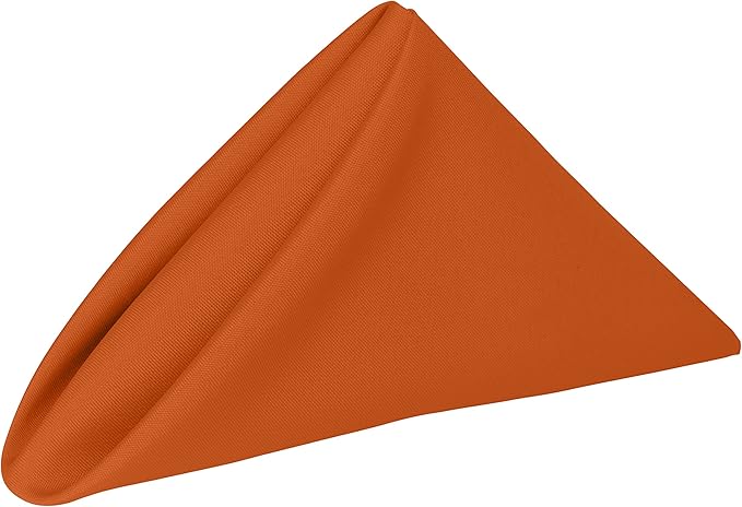 20x20-Inch Polyester Cloth Napkins, Orange, Set of 12 by UltimateTextile