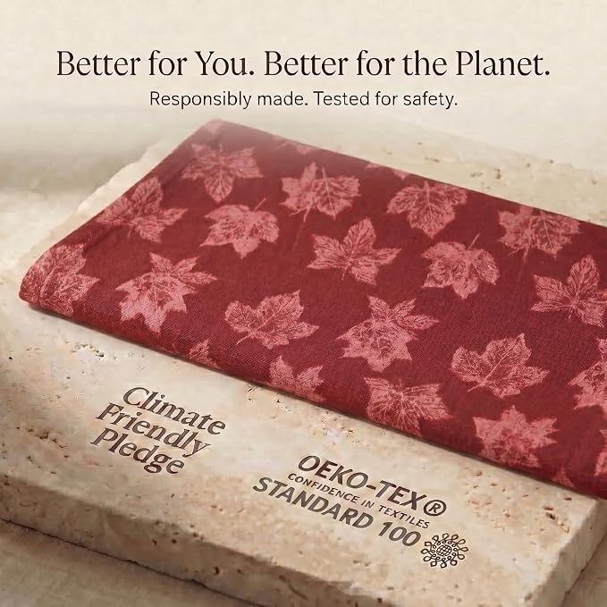 Urban Villa KitchenTowels Cotton DishTowels 20”x30”(Set of 6) Harvest Leaf - Image 9