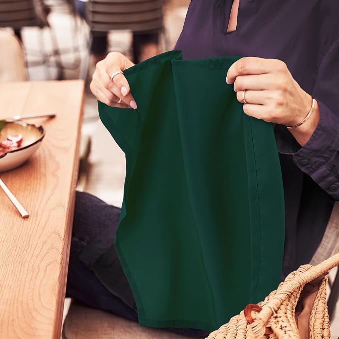 Utopia Home [24 Pack, Hunter Green] Cloth Napkins 17x17 in, 100% Polyester | Hemmed Edges, Washable and Reusable Ideal for Parties, Weddings and Dinners - Image 7