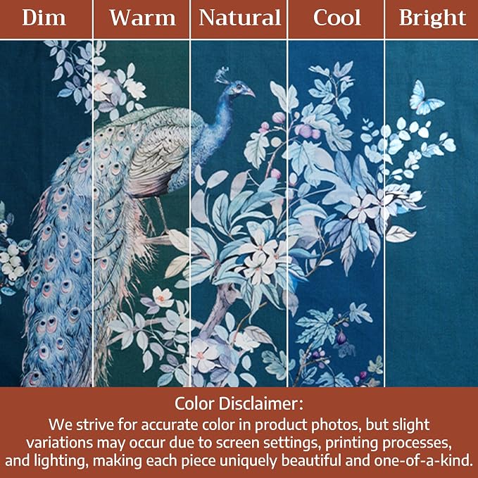 Maison d' Hermine Cloth Napkins Set of 4 100% Combed Cotton (20" x 20") | Everyday Square Napkins Cloth Washable Dinner Party Wedding Hotel Kitchen Spring Summer - Peacock Utopia - Deep Sea - Image 9