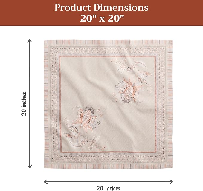 Maison d' Hermine Cloth Napkins Set of 4 100% Combed Cotton (20" x 20") | Everyday Square Napkins Cloth Washable Dinner Party Wedding Restaurant Hotel Kitchen Spring Summer - Society Florals - Image 5
