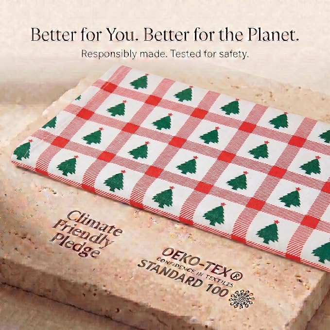 Urban Villa Kitchen Towel Cotton Dish Towel 20”x30” (Set of 6) Christmas Tree - Image 9