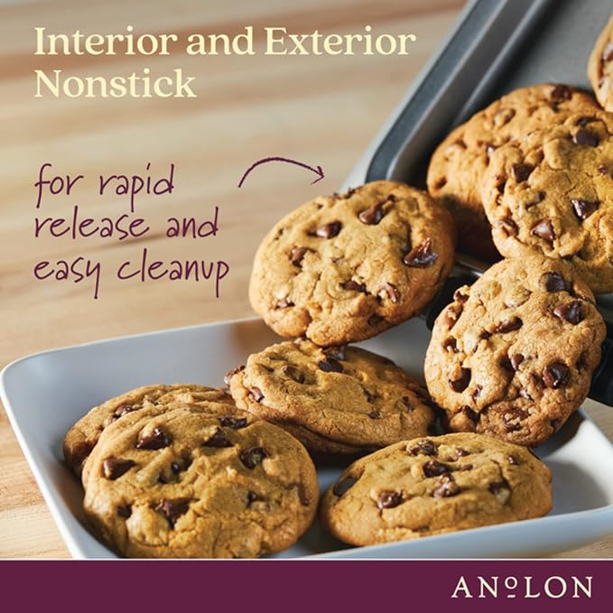 Anolon Advanced Nonstick Bakeware/Baking Sheet and Cooling Rack Set, 2 Piece, Gray - Image 4