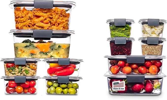 Rubbermaid Brilliance BPA-Free Airtight Food Storage Containers, 24-Piece Set, Easy for Meal Prep, Lunch & Leftovers by Unknown