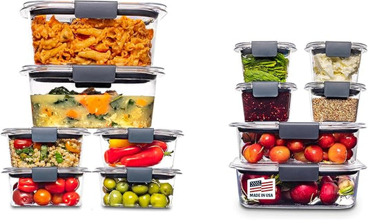 Rubbermaid Brilliance BPA-Free Airtight Food Storage Containers, 24-Piece Set, Easy for Meal Prep, Lunch & Leftovers by Unknown