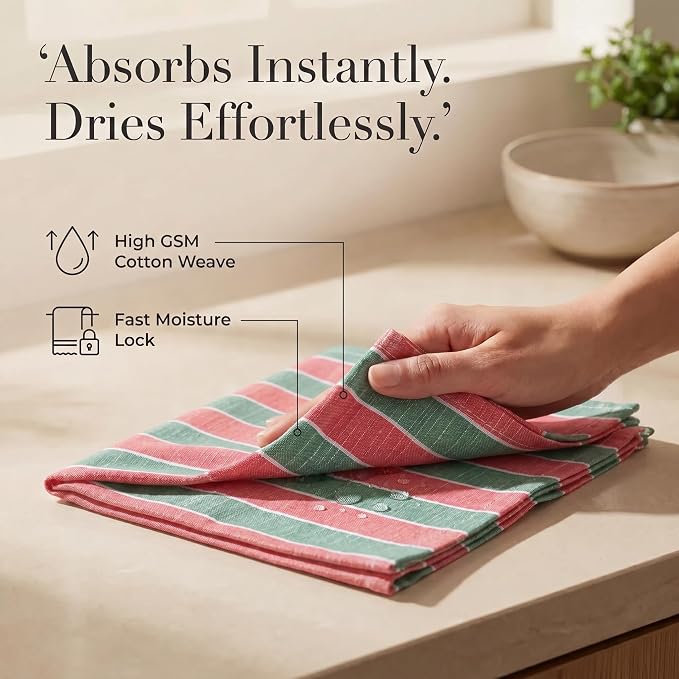 Urban Villa Cloth Napkins Cotton 20x20 (Set of 12) Cristmas Stripes - Image 3