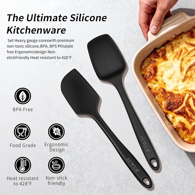 5PCS Silicone Kitchen Utensils Set, Heat Resistant Spatula Set | Cooking Tools Made of Food Grade BPA Free Silicone, Heat Resistant Design Protects Nonstick Cookware for Everyday Meals - Image 5