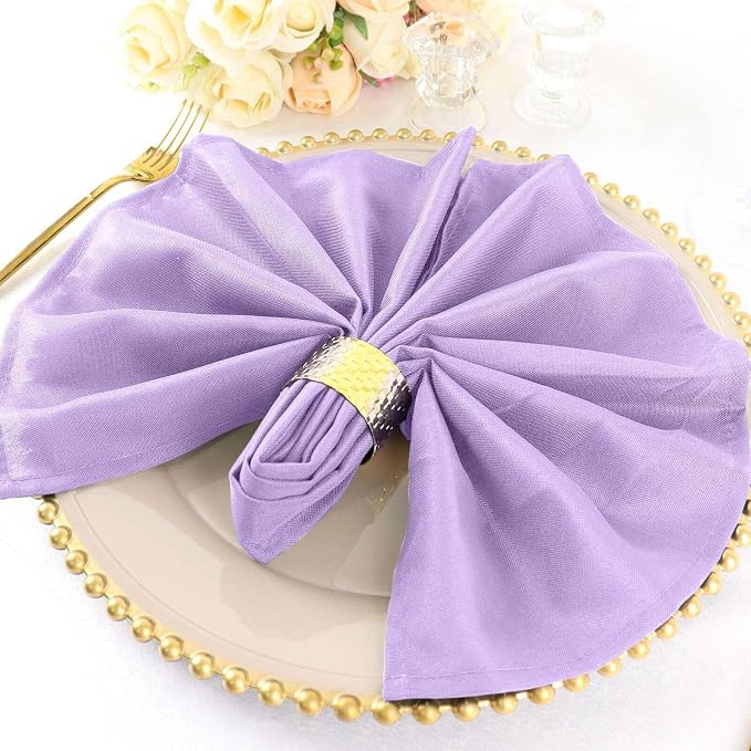Efavormart Premium Cloth Napkins Set of 25, 20x20 Inch Lavender Seamless Dinner Napkins, Washable Linen Table Napkin Cloth with Hemmed Edges for Weddings, Party and Banquet - Image 5