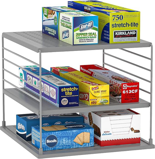 Upgraded Pantry Organizers and Storage - Divided Compartment Holder for Foil and Plastic Wrap - Kitchen Organization for Aluminum Foil, Wraps, Box by WANCHIY
