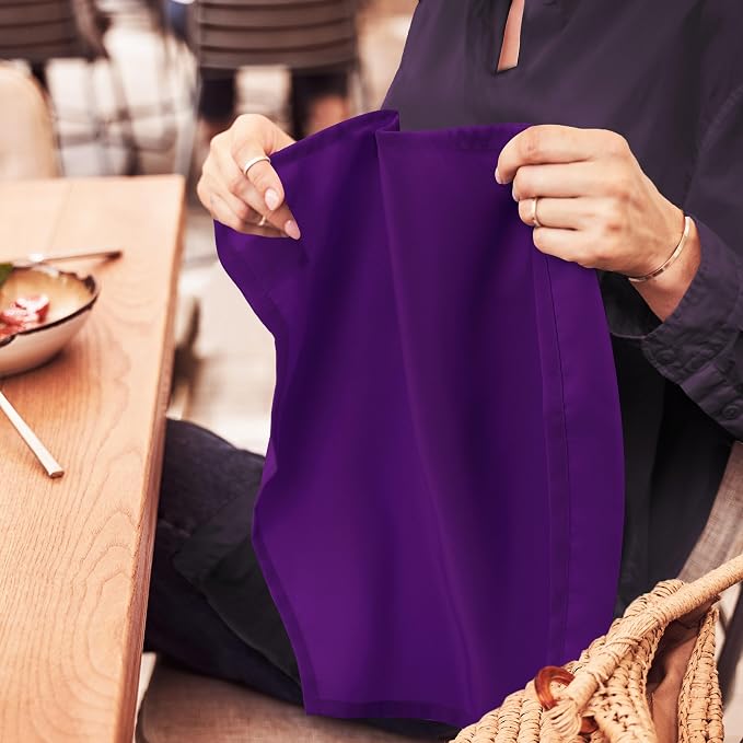 Utopia Home [24 Pack, Purple] Cloth Napkins 17x17 Inches, 100% Polyester | Hemmed Edges, Washable and Reusable Ideal for Parties, Weddings and Dinners - Image 6