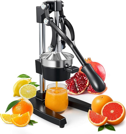 Cast Iron Juicer,Commercial Hand Press Squeezer,Heavy Duty Countertop Citrus for Fresh Orange Lemon Juice with Stainless Steel Cup by YODHOSA