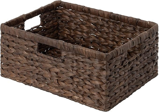 StorageWorks Large Wicker Baskets, Water Hyacinth Woven Baskets, 1-Pack | Large Wicker Baskets for Organizing,Wicker Storage Baskets for Shelves,Shelf Baskets for Organizing with Handle,Pantry Basket by StorageWorks