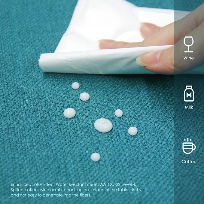 BALCONY & FALCON Rectangle Table Cloth Waterproof Lake Blue 95"x55" | Rectangular Washable Wrinkle Resistant Table Cloth Linen Fabric Tablecloths for Dining Party Kitchen Wedding and Outdoor Use - Image 3