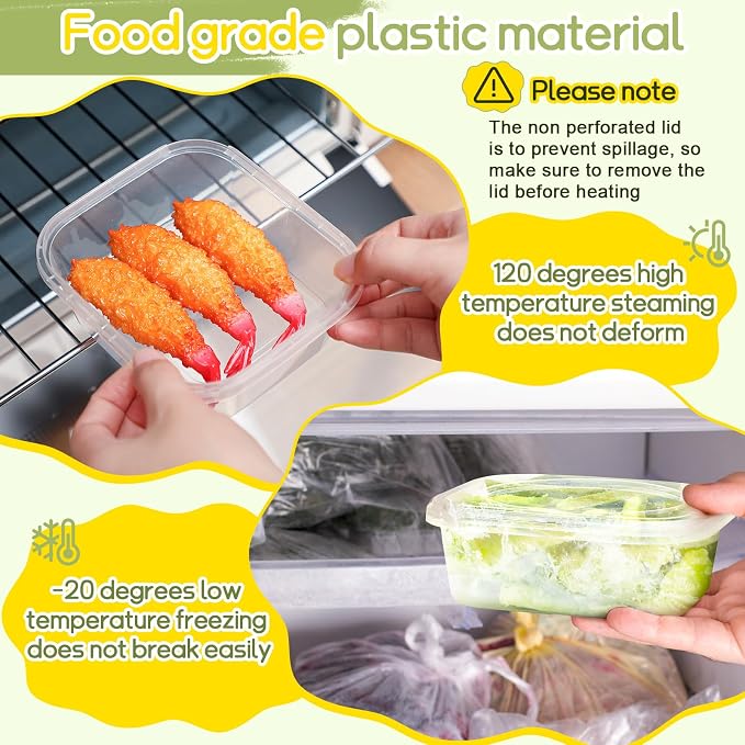 50 Pack 12 oz Deli Containers with Lids, Tamper Proof Leak Resistant Clear Plastic Food Storage Containers, Airtight Meal Prep Container for Soup Salad Tiramisu, Microwave & Dishwasher Safe - Image 4