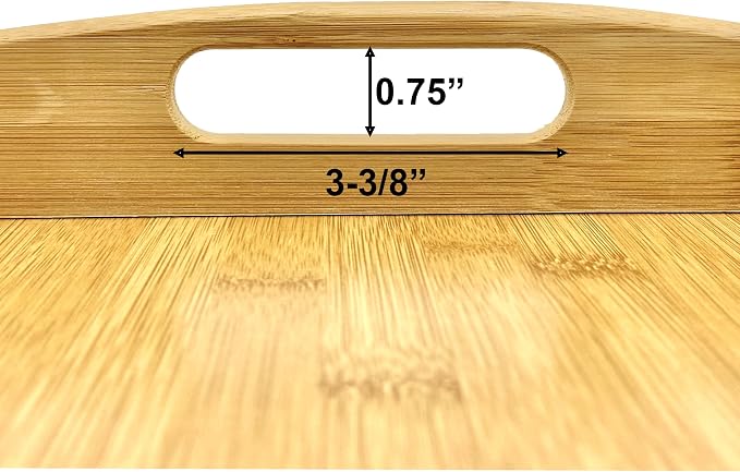 Bam & Boo Natural Bamboo Serving Tray Extra Large Rectangular with Handles for Food, Drinks, Storage, Decor, Vanity, Breakfast, Parties, Weddings, Picnics(20” x 13” x 2.35”, Natural) - Image 5