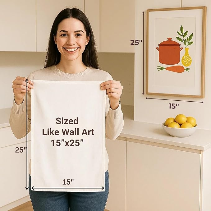 Flour Sack Towels | Tea Towel for Crafts| Kitchen Dish Cotton Blank Towel for Embroidery| Baking Bread Proofing Linen Cover| Thick Absorbent Quick Dry| 50 Pack 15"x 25" Natural - Image 2