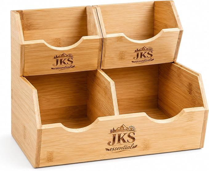 Bamboo Pantry Storage Bins|Stackable Potato and Onion Storage Bin|3Tier Bamboo Pantry Organizer with Slide Out Access|Fruit & Vegetable Storage Basket for Kitchen Countertop|Pantry & Cabinet Organizer - Image 9