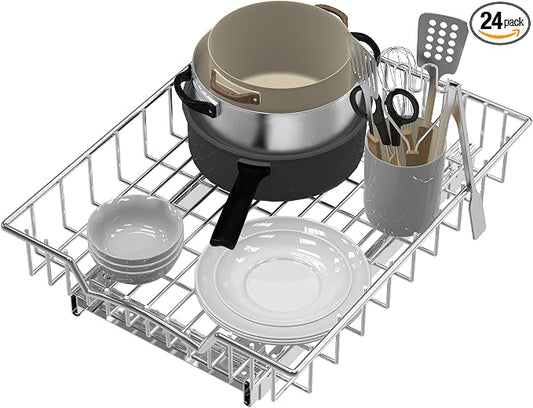 Simple Houseware Under Cabinet Pull Out Sliding Shelf Drawer, 17Dx13W | for Kitchen Organizer by SimpleHouseware