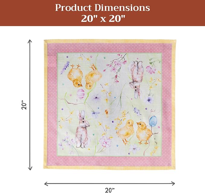 Maison d' Hermine Cloth Napkins Set of 4 Reusable 100% Cotton (20" x 20") | Everyday Square Napkins Cloth Washable Dinner Party Wedding Restaurant Hotel Kitchen Spring Summer - Easter Zest - Image 7