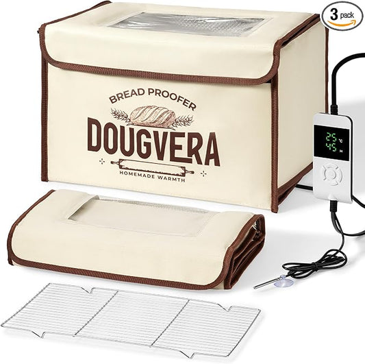 Bread Proofing Box 40 x 30 x 25cm Sourdough Box with Temperature Control, 7Ft Cord, Timer – 3 Heating Layer Sides Sourdough Baking Supplies for Beginners, Pros – US Standard Plug by Unknown