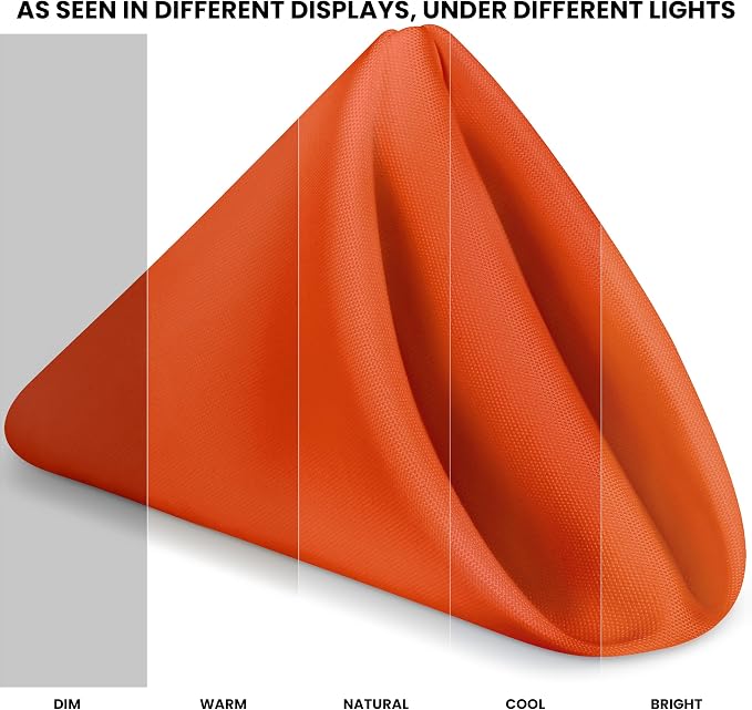 Utopia Home [24 Pack, Orange] Cloth Napkins 17x17 Inches, 100% Polyester | Hemmed Edges, Washable and Reusable Ideal for Parties, Weddings and Dinners - Image 4