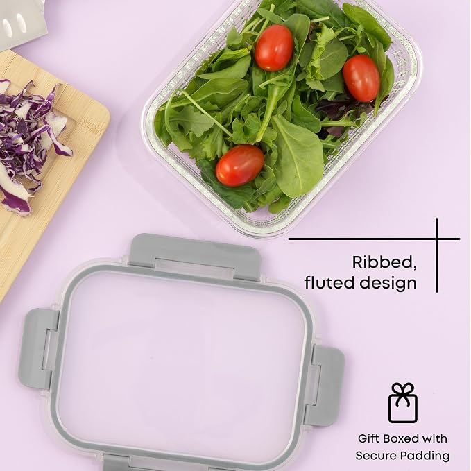 JoyJolt 24pc Borosilicate Glass Storage Containers with Lids | 12 Airtight/Freezer Safe Food Storage Containers for Pantry and Kitchen | Meal Prep Container for Lunch | Glass Tupperware Set - Image 7