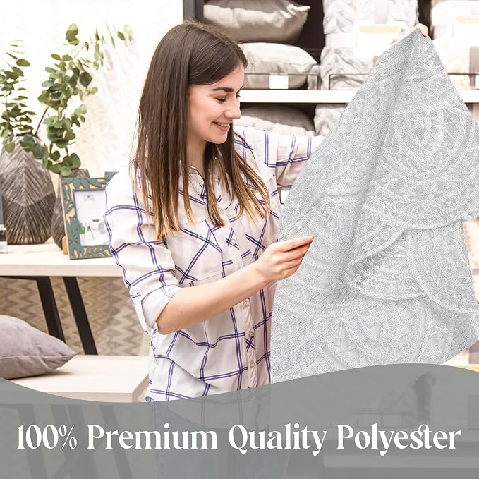 Majestic Giftware Polyester Tablecloths for Rectangle Tables - White Lace | (70/144) - TC1700 Elegance Design Dining Table Cover | Decorative Washable Tablecloth for Home, Kitchen, Dining - Image 6