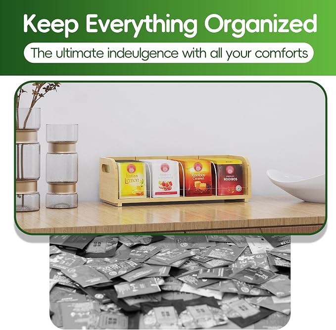 Bamboo Tea Organizer – Stackable Collection (1Tier) - Image 5