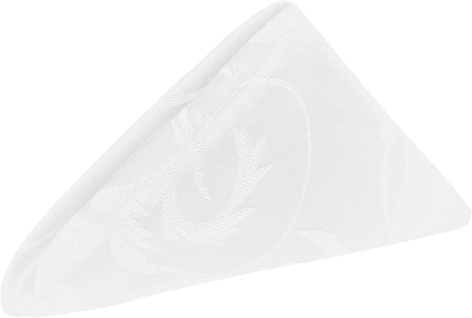 17x17-Inch Square Damask Cloth Napkins, White, Set of 60 by UltimateTextile