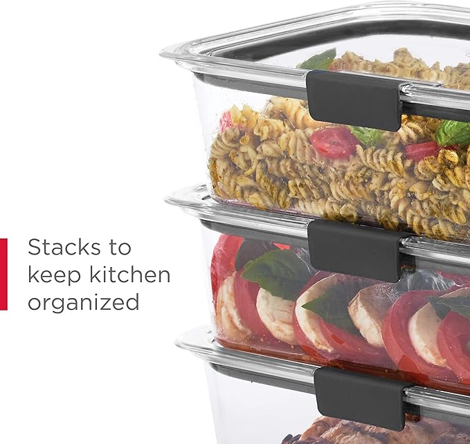 Rubbermaid Brilliance Food Storage Containers, 14 Piece Plastic Containers with Lids, BPA-Free, Leak Proof, Clear - Image 6