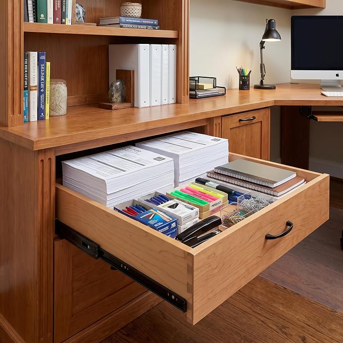 HardRock MDF Pull-Out Cabinet Drawer Organizer 14"W x 18"D | Heavy Duty (100Lbs) Wooden Pullout Inserts, Soft Close Sliding Shelf for Kitchen Cabinets, Pantry, Storages - Fully Assembled - Image 5