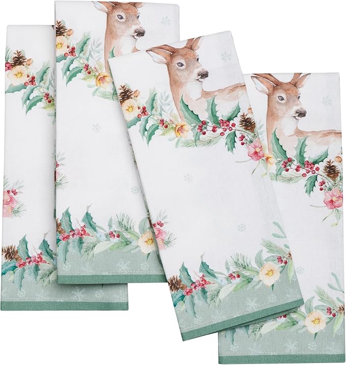 Maison d' Hermine Cloth Napkins Set of 4 Reusable 100% Cotton (18" x 18") | Everyday Square Napkins Cloth Washable Dinner Party Wedding Restaurant Hotel Kitchen Spring Summer - Xmas by MaisondHermine