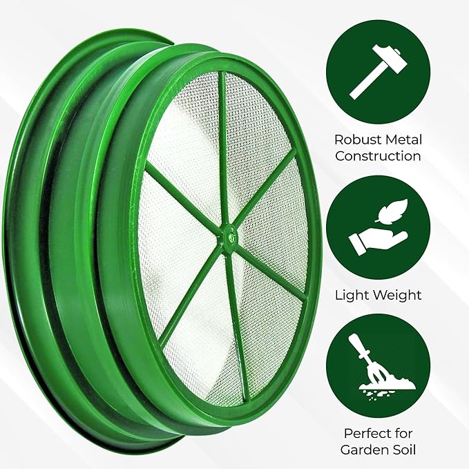 SE Gold Prospecting-Sifting-Panning, 13.25 Inch Wide Stackable Classifier Gold Prospecting Pan, 1/12 Inch Stainless Steel Mesh Sifting Pan, Green - Image 5