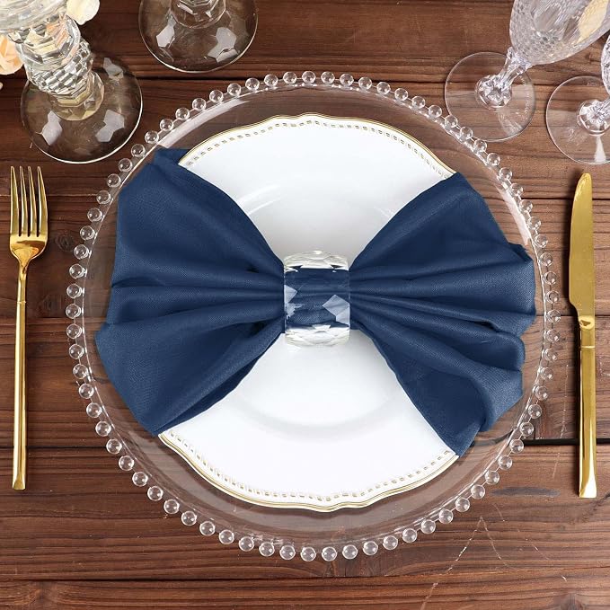 Efavormart Premium Cloth Napkins Set of 100, 20x20 Inch Navy Blue Seamless Dinner Napkins, Washable Linen Table Napkin Cloth with Hemmed Edges for Weddings, Party and Banquet - Image 7