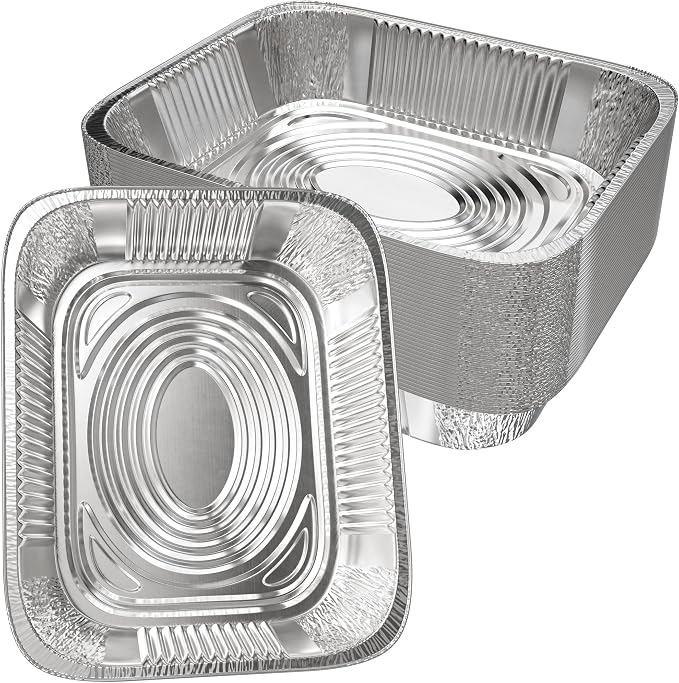 Aluminum Pans 9x13 [45 Pack] Aluminum Foil Pans Trays - Disposable Pans for Baking, BBQ Grilling, Roasting, Cake Serving Dishes, Catering Supplies, Steam Table Chafing Pans, Half Size Tin Foil Pan - Image 3