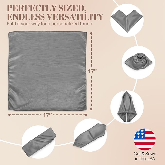 17x17-Inch Shantung Cloth Napkins, Charcoal, Set of 36 - Image 6