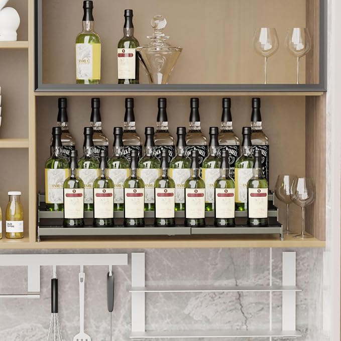 Expandable Spice Rack organizer with 3-Tier step shelf,Modern Design heavy duty,Non Skid and Visibility,Great for Kitchen Cabinet, Pantry and more(3PACKS/GUN-GREY) - Image 6