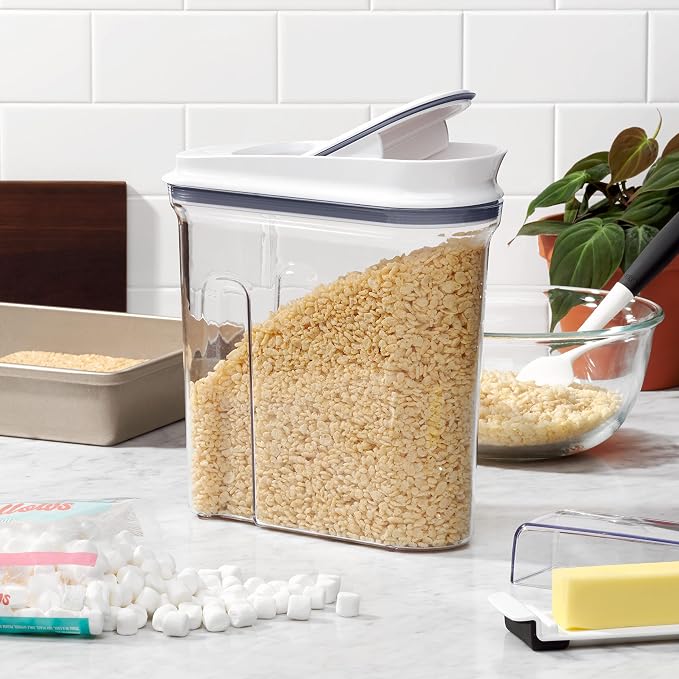 OXO Good Grips POP Airtight Cereal Dispenser 3-Piece Set, 3.4 Qt Each | Airtight Push-Button Lid, Store Cereal, Granola, Snacks, Easy to Store, Kitchen Storage Set - Image 7