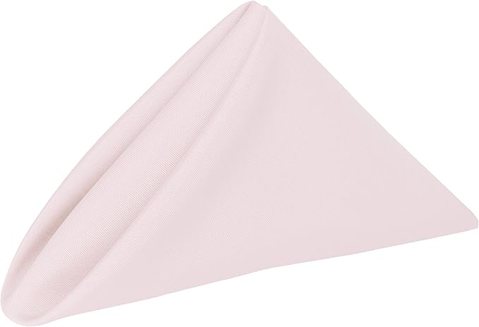 20x20-Inch Polyester Cloth Napkins, Ice Pink, Set of 12 by UltimateTextile