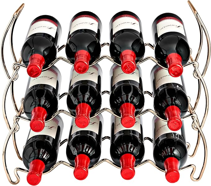 Sorbus 6-Tier Stackable Wine Rack - Classic Style Wine Racks for Bottles - Perfect for Bar, Wine Cellar, Basement, Cabinet, Pantry, etc - Hold 24 Bottles, Metal (Copper) - Image 7