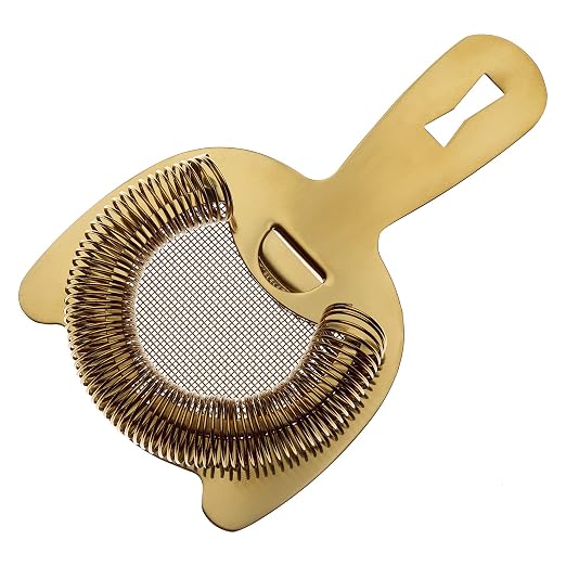 Barfly Fine Mesh Spring Strainer, Gold Plated - Image 4