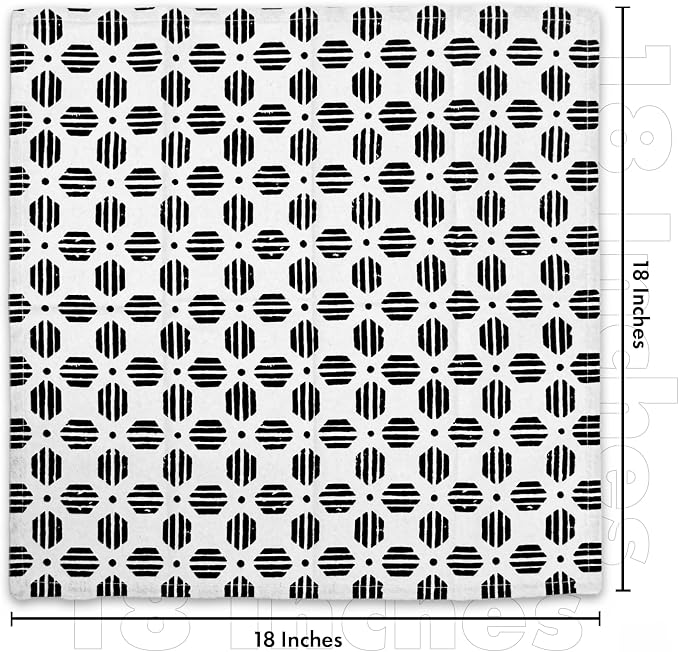 Taran Geometric Beige Print Cotton Dinner Napkins Set of 12 | 18x18 Inches | 100% Natural, Reusable Linens for Dinner, Events, Weddings - Image 7