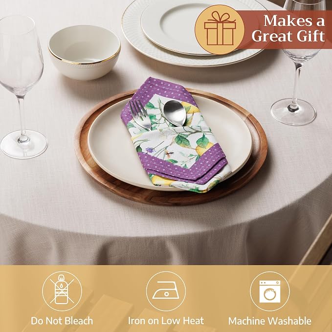 Maison d' Hermine Cloth Napkins Set of 4 Reusable 100% Cotton (18" x 18") | Everyday Square Napkins Cloth Washable Dinner Party Wedding Restaurant Hotel Kitchen Spring Summer - Sivergue - Image 4
